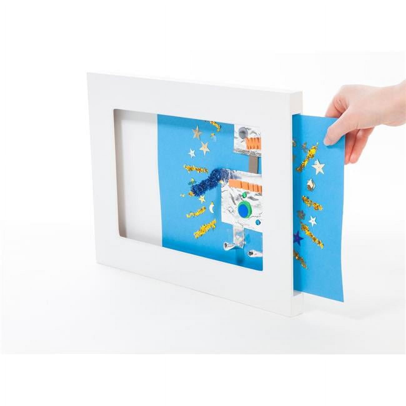 White Engineered Wood Slide-In Frame for Children's Art, 11" x 14"