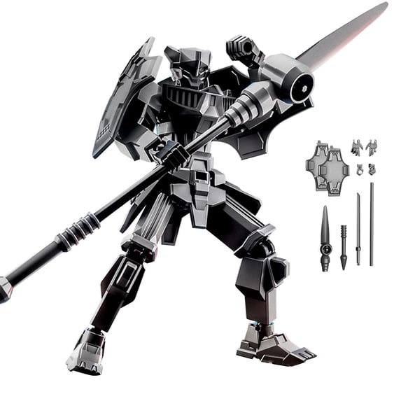 Articulated 3D Printed Action Figure Robot Collectible Display Model Multi-Jointed Hobbyist Manikin Black
