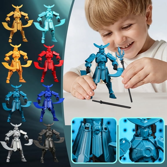 Articulated 3D Printed Action Figure Robot with Realistic Mecha Design Red Desktop Ornament for Creative Display and Sensory Stress Relief Focus