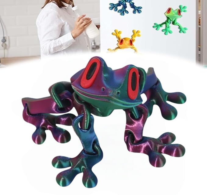 3D Printed Magnetic Frog Fridge Magnets, Articulated 3D Printed