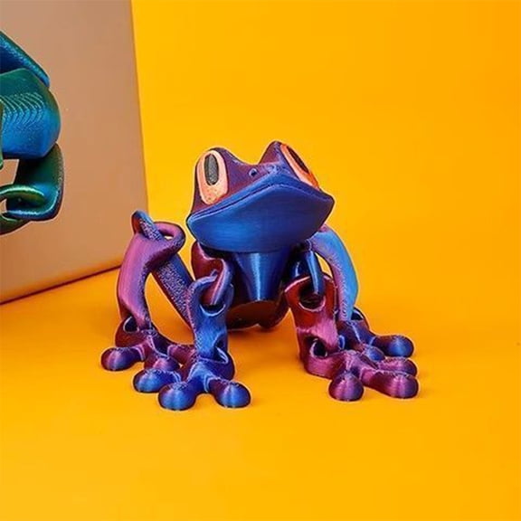 Articulated 3D-Printed Magnetic Frog Toy With Jointed Design, 15.5Cm Medium Size Articulated Animal Toy With Magnetic Feature, Suitable For Refrigerator And Car Decoration As