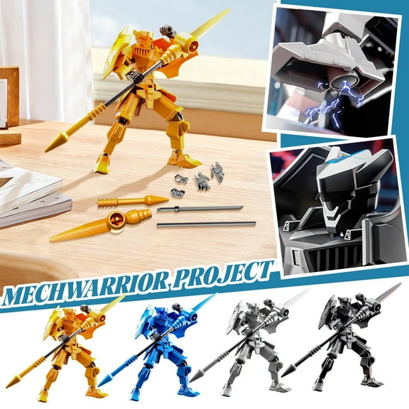 Articulated 3D Printed Robot Figure, Gold Multi-Jointed Action Doll for Creative Assembly and Desktop Decoration, Modern Non-Magnetic Decompression Ornament