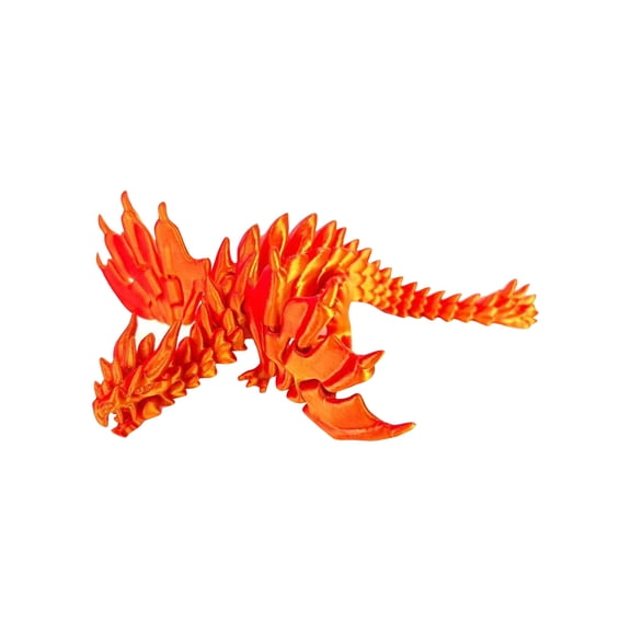Articulated 3D Printed Skeleton Dragon Collectible Premium Flying Bone Model for Gothic Home Decor Professional Desktop Display Saffron