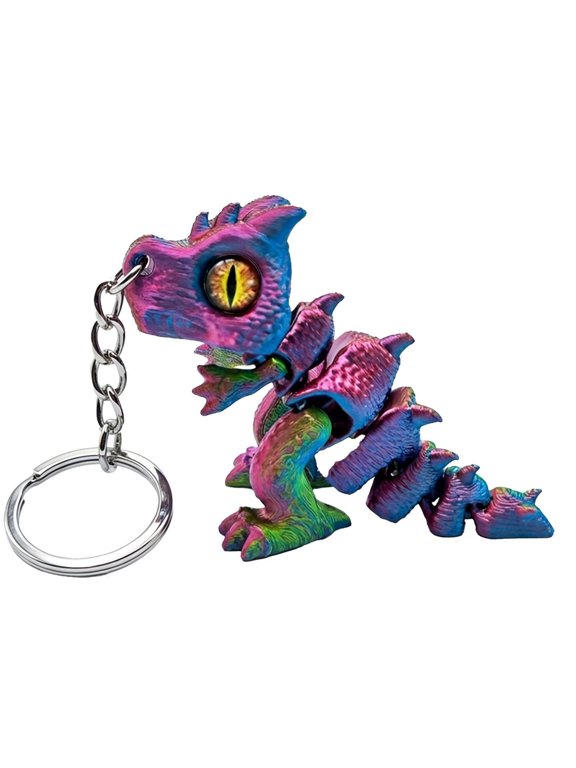 Articulated 3d Printing Dinosaur Keychains - Shimmering Silk T-Rex Fidget Charm With Fluid Moving Joints,For Car Mirror Accessories Dinosaur Themed Accessories Gifts For Men And Women