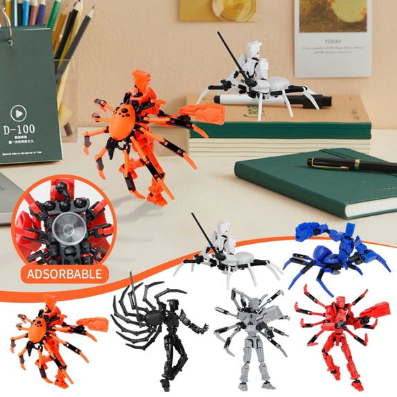 Articulated Action Figure Desktop Decor Multi-Jointed 3D Printed Mannequin Poseable Stress Relief Model for Hobbyist Display Blue