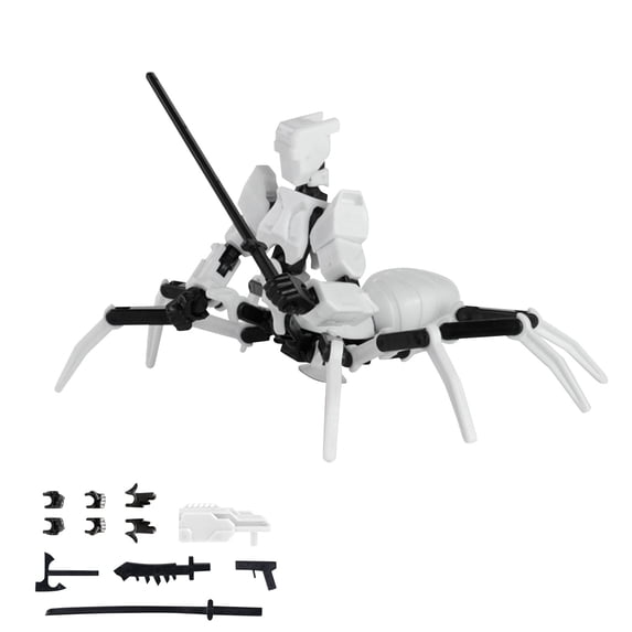 Articulated Action Figure Desktop Decor Multi-Jointed 3D Printed Mannequin Poseable Stress Relief Model for Hobbyist Display White