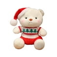thumbnail image 1 of Articulated Christmas Teddy Bear - 12 Inch Soft Cuddly Holiday Doll with Moveable Limbs for Festive Decor and Cozy Bedtime Companion, 1 of 6