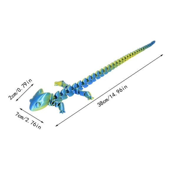 Articulated Lizard 3D Printed Model Blue and Purple 38Cm Movable Limb Figurine for Modern Display Unique Gift for Adult Art Enthusiasts