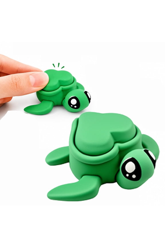 Articulated Sea Turtle Heart Clicker Fidget Keychain Desk Accessory Keyboard Clicker Feel Stress Relief Fidget Portable Clip Collectible Desk Decor Gift for Turtle Lovers Office Accessory