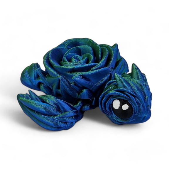 Articulated Turtle Collectible Figurine - 3D Printed Turtles Flexible ADHD, Autism, Relief Anxiety - Articulating Joints for Unisex (Silk Blue/Green)