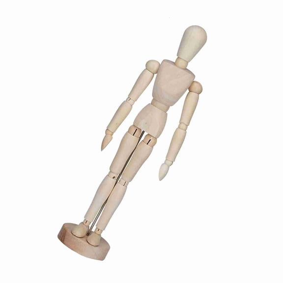 Articulated Wood Artist Drawing Manikin With Base, Suitable for Artists Model, Photography Prop, for Study of Human Body and Basic Shapes