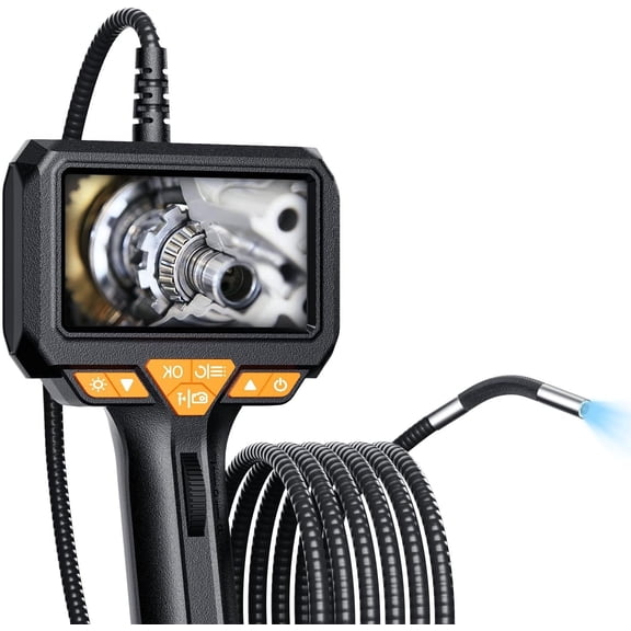 POLEET Articulating Borescope 1080P HD 4.3" Screen Automotive Endoscope with 180° Two-Way Steering