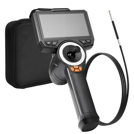 Articulating Borescope with 3.9mm Ultra Slim Lens, 4-Way 360° Endoscope with Light, 4.5-Inch HD IPS Screen, 8X Zoom Inspection Camera for Automotive, Mechanical, Tight Spaces with 4.9FT Cable