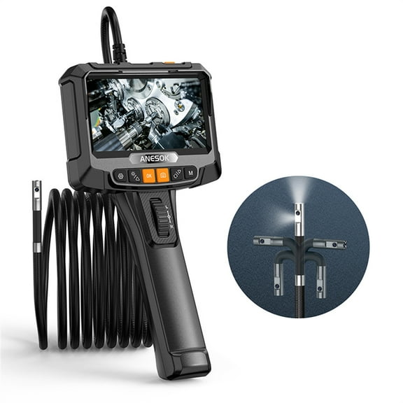 Articulating Borescope, 5.5ft Industrial Borescope,360 Dual Lens Endoscope Camera with Light,1280P Inspection Snake Camera for Pipe Automotive Engine