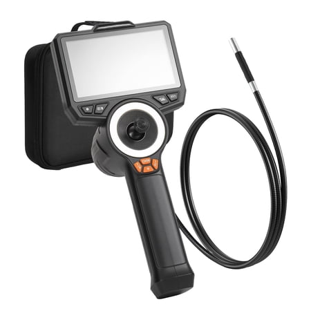 Articulating Borescope with Light, 4-Way 360° Flexible Endoscope, 0.24-Inch Slim Lens 1920x1080 HD Camera with 4.5-Inch IPS Screen and 8X Zoom for Automotive and Mechanical Inspection