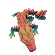 Articulating Gemstone Dragon Series - 3D Printed Dragons Flexible ADHD, Autism, Relief Anxiety - Articulated Joints Rainbow, 12"
