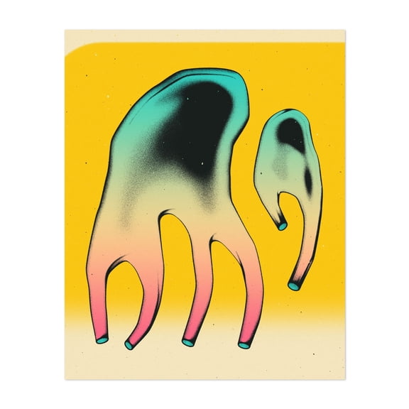 Artifacts (1) - Digital Art Surrealism Abstract Modern Art Psychedelic Pop Art Geometric Illustration Unframed Wall Art Print 11 x 14 inches