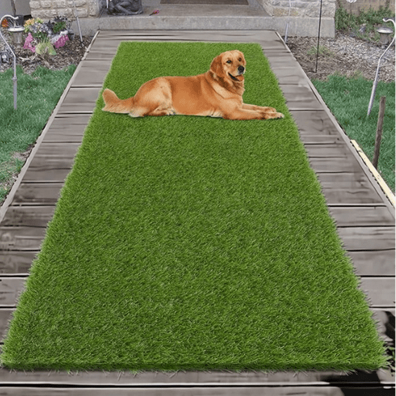Artifical Grass Turf Lawn 2x8ft Realistic Synthetic Grass Mat Thick Grass Rug Outdoor Fake Grass Dog Mat Grass Pad for Dogs Patio Garden Lawn Home Backyard