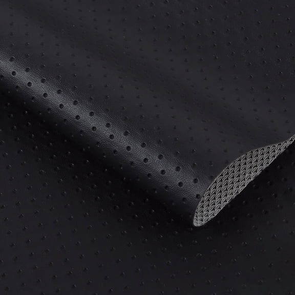 Artifical Leather Upholstery Fabrics Semi Perforated for Interior, Seats, DIY Project Black 54" x 54"