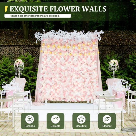 Artificial 12 Pcs Flower Wall Romantic Flower Wall Wedding Background Decor for birthday parties, graduation parties