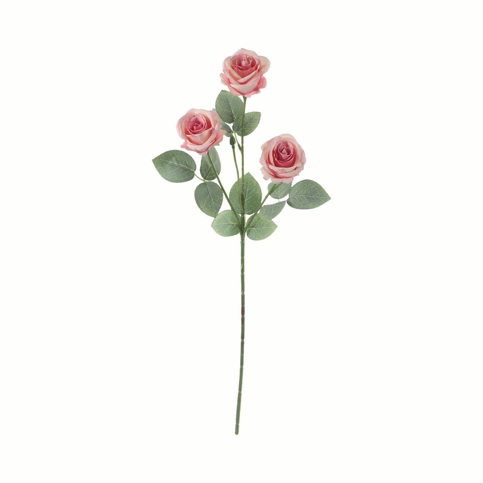 Artificial 3 Heads Roses for Home Decoration - Lifelike Plastic Flowers ...