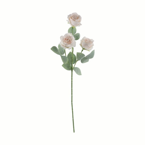 Artificial 3 Heads Roses for Home Decoration - Lifelike Plastic Flowers for Outdoor Use, Waterproof & Sunproof, Perfect for Gardens, Porches, and Windowsills