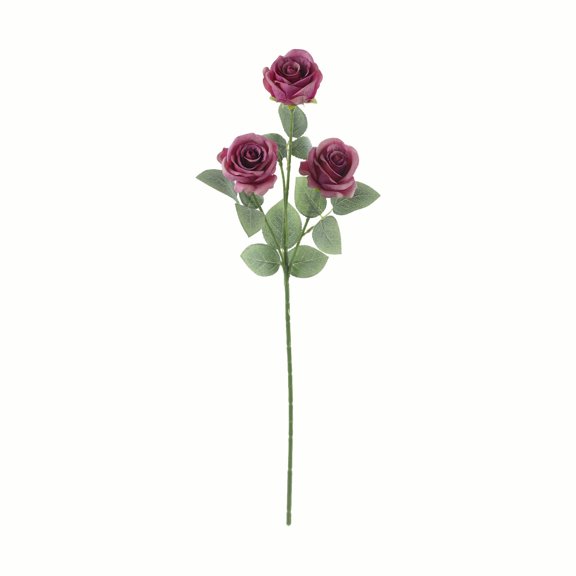 Artificial 3 Heads Roses for Home Decoration - Lifelike Plastic Flowers for Outdoor Use, Waterproof & Sunproof, Perfect for Gardens, Porches, and Windowsills