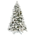 thumbnail image 1 of Artificial 8ft Flock LED-lit Christmas Tree with 1242PE/PVC Mixed Branch Tips,Hinged Premium & Foldable Base for Indoor Holiday Decorating, 1 of 12