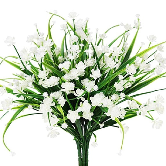 Artificial All Ages Breath Flowers Faux Gypsophila Fake Spring Floral Bouquets Uv Resistant Long Lasting Greenery Decor for Wedding Party Home Garden Indoor Outdoor 8 Pack