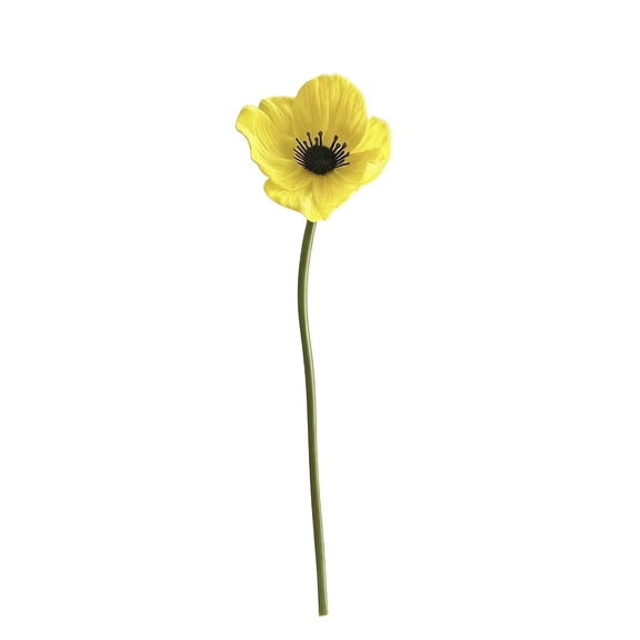 Artificial Anemone Flowers, Realistic White Fake Flowers Bouquet for Vase Fillers, Lifelike PU Reusable Flowers for Home Desk Wedding Decor, Centerpiece, 11 Inch