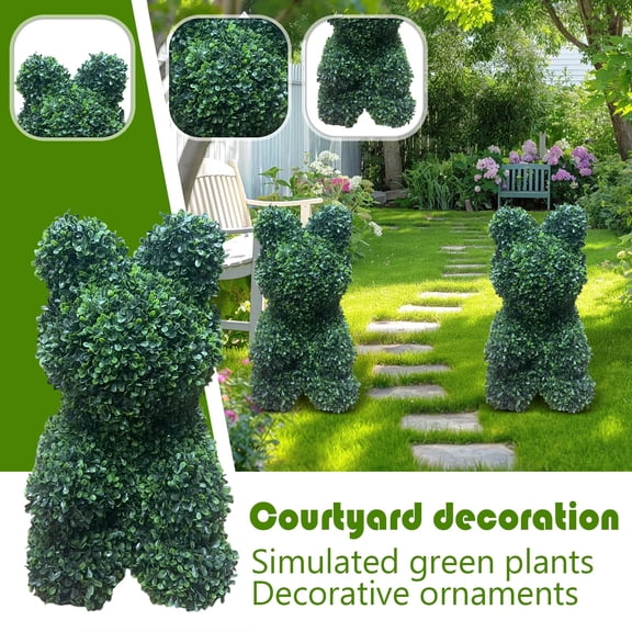 Artificial Animal-Shaped Plant Decorations For Courtyards & Gardens, 50Cm Height Perfect For Spring Garden Front Door & Entryway Accents, Realistic Faux Plant Design With