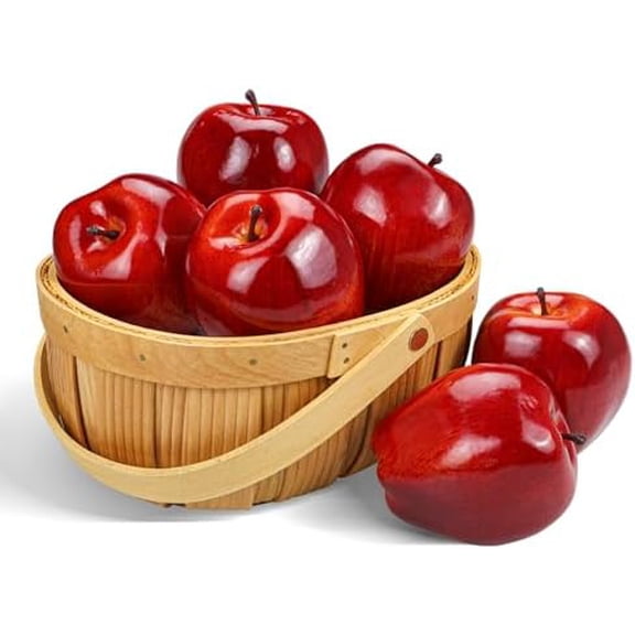 Artificial Apples Fake Fruits Red Delicious Apples for Decoration, Decorative Fruit, Faux Big Red Apple 6 Pcs$$Home Decor, Kitchen, & Other