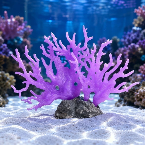Artificial Aquarium Coral Ornament - Plastic Faux Fish Tank Plants, Realistic Coral Reef Aquarium Decor for Aquascape, Betta Tank & Aquarium