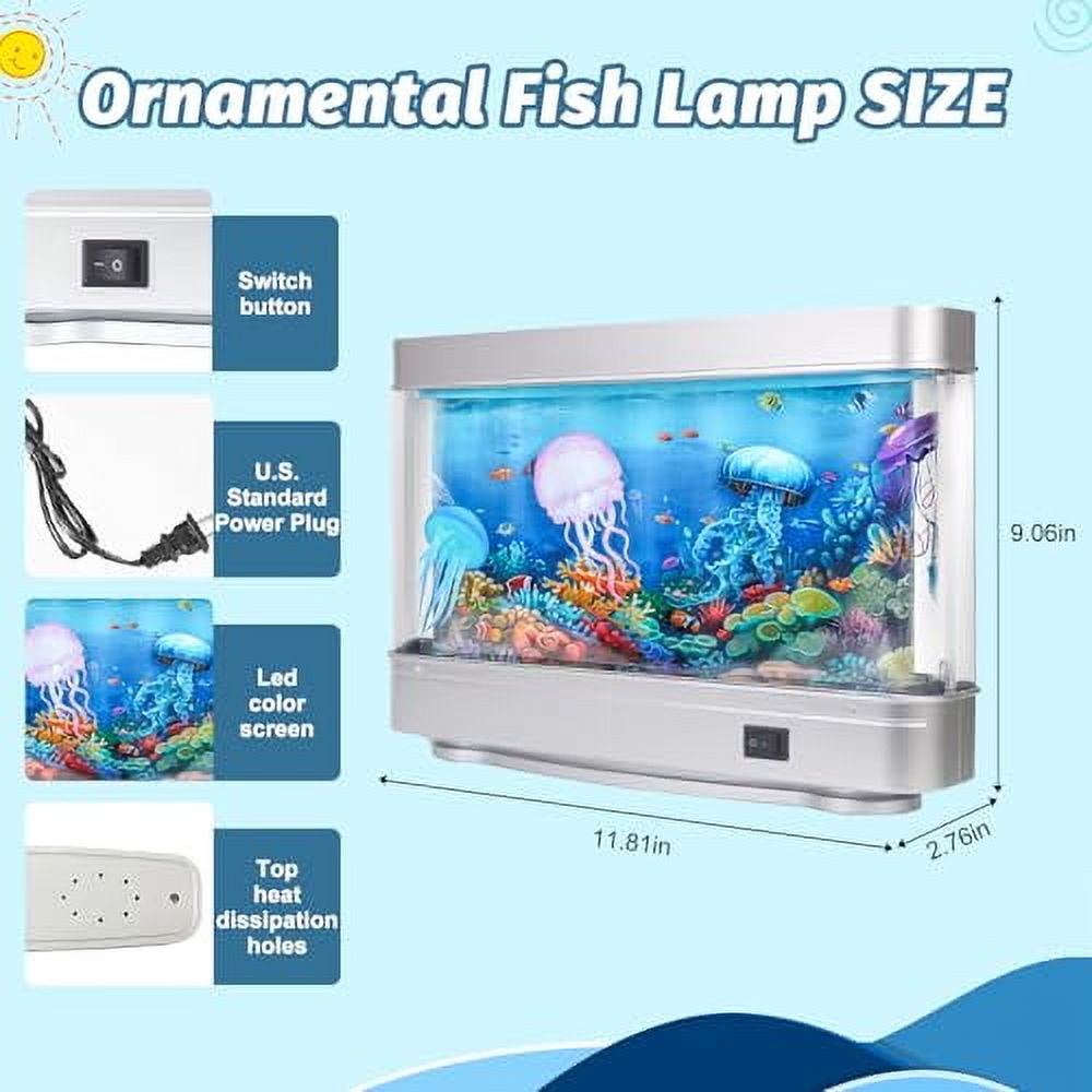 Artificial Aquarium, Mini Aquarium Fake Fish Tank, LED Fish Tank Light ...