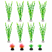 Artificial Aquarium Plants - Plastic Seaweed Decorations with Ceramic Base for Fish Tanks,12 Pcs