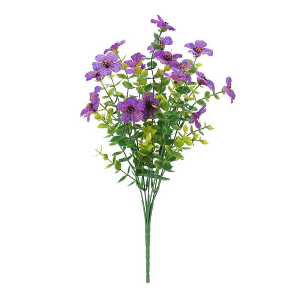 Artificial Aquatic Plant Bouquet, Silk Screen Cloth Violet Flowers, Fake Spring Grass Greenery for Home Outdoor Hanging Decor