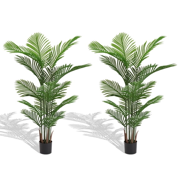 VTNG 5.2FT Artificial Areca Palm Plants, Faux Tropical Dypsis Lutescens Trees in Pots for Indoor Outdoor Home Office Garden Decor, 2pcs Set