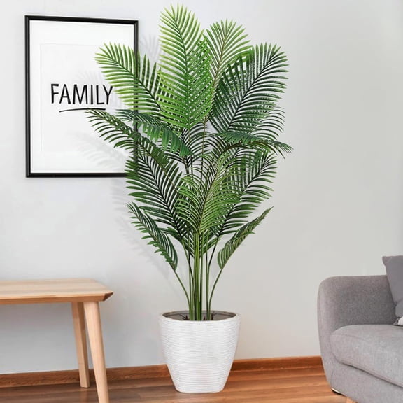 Artificial Areca Palm Plant, 5.5 ft Faux Palm Tree Plant in Pot, Fake Dypsis Lutescens Plant Tropical Tree for Home Decor Indoor Outdoor Living Room Bedroom