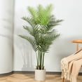 thumbnail image 1 of Artificial Areca Palm Plant 5 Feet Fake Palm Tree with 12 Trunks Faux Tree for Indoor Outdoor Modern Decoration Feaux Dypsis Lutescens Plants in Pot for Home Office Perfect Housewarming Gift, 1 of 7