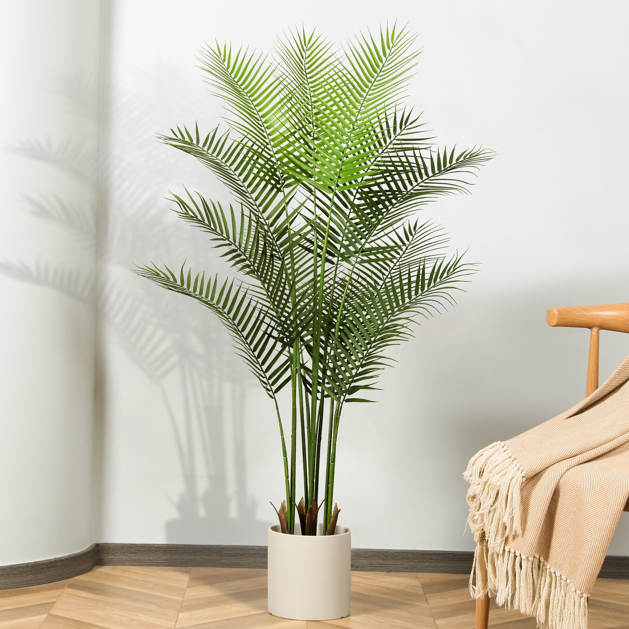 Artificial Areca Palm Plant 5 Feet Fake Palm Tree with 12 Trunks Faux
