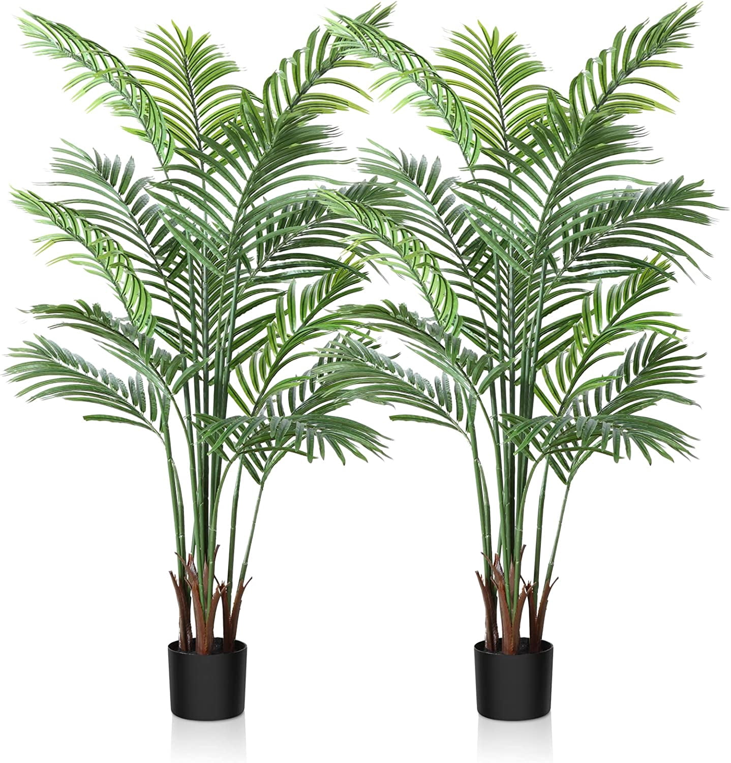Artificial Areca Palm Plant 5Ft Fake Tropical Palm Tree, Perfect Faux ...
