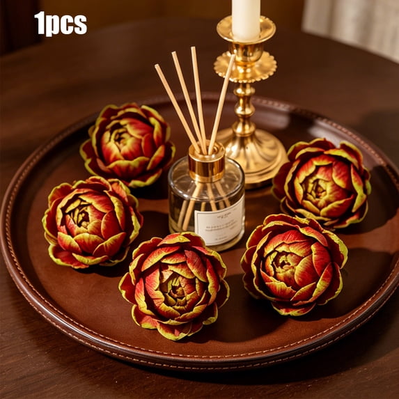 Artificial Artichoke Decor, Faux Vegetable Ornament, Realistic Kitchen Accent, Displays Layered Gradient Petals and Keeps Shape Year Round for Kitchen Table, Floral Arrangement, and Store Display.