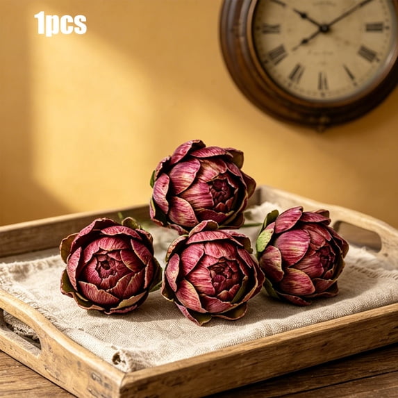 Artificial Artichoke Decor, Faux Vegetable Ornament, Realistic Kitchen Accent, Displays Layered Gradient Petals and Keeps Shape Year Round for Kitchen Table, Floral Arrangement, and Store Display.