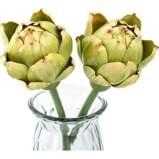 Artificial Artichokes with Stems, 2Pcs Simulation Artichokes Fake