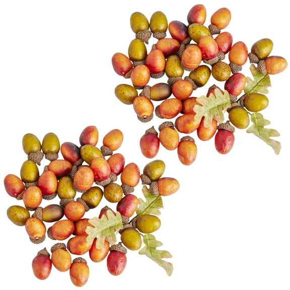 Artificial Assorted Acorns Set (Approx. 60pcs) - for Fall or Rustic Decor - Factory Direct Craft