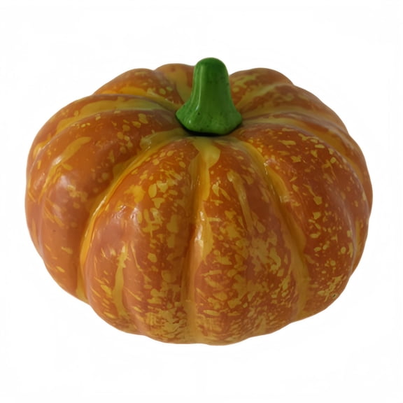 Artificial Assorted Pumpkins, Fake Pumpkins Artificial Vegetables Decorative Outdoor Orange Foam Faux Pumpkins for Halloween Festival Home Table Decor, 9.8x4.9inch