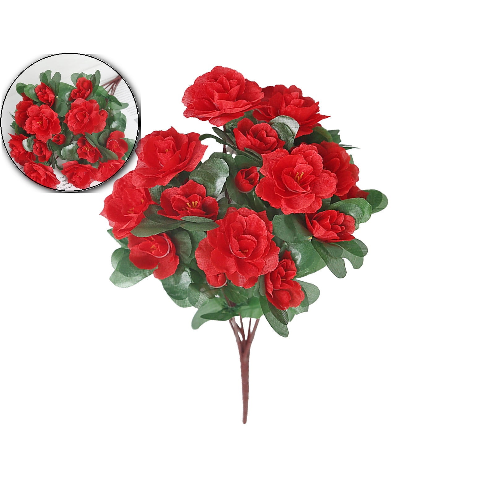 Artificial Azalea Bouquet, Plastic Flowers, Faux Floral Arrangement for ...