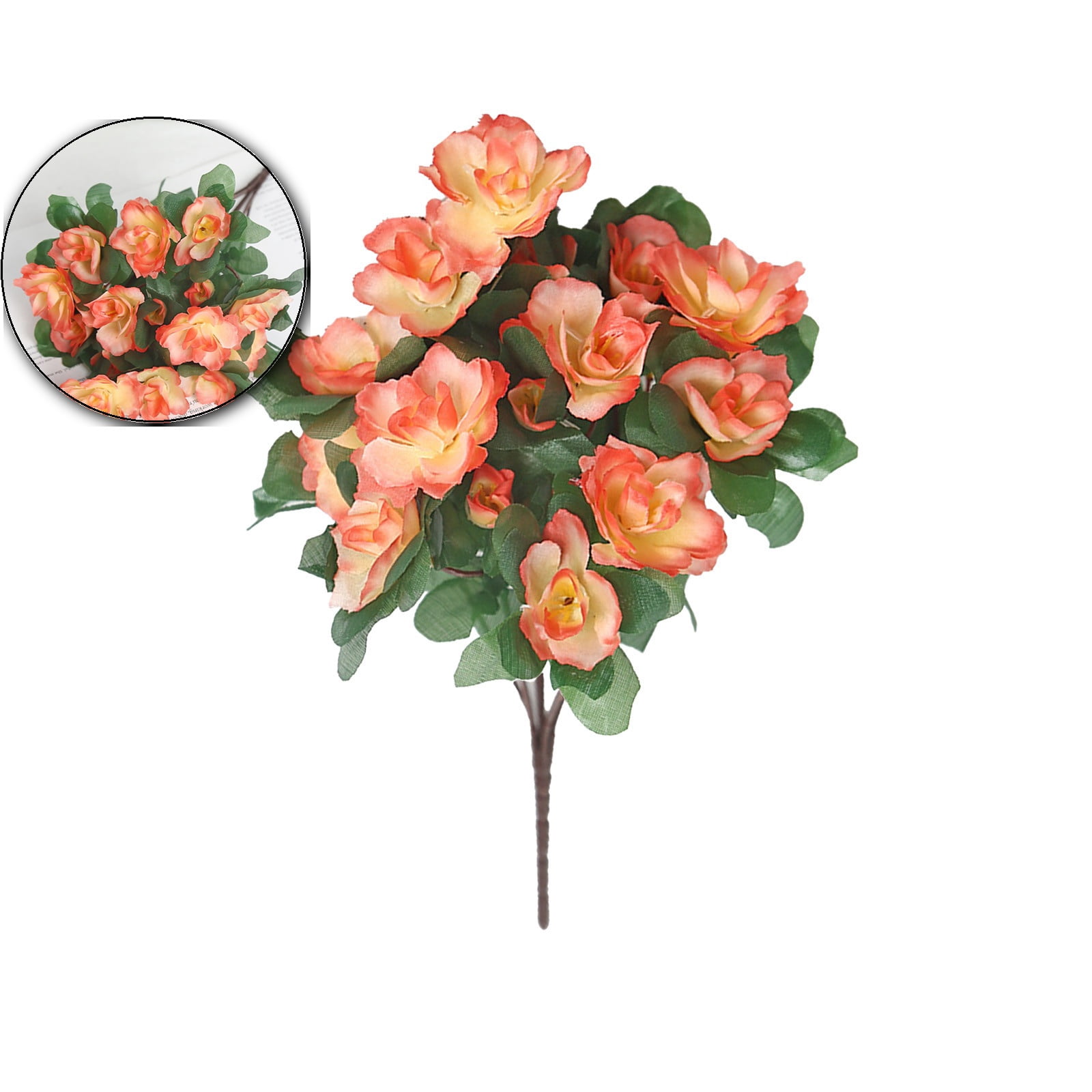 Artificial Azalea Bouquet, Plastic Flowers, Faux Floral Arrangement for ...