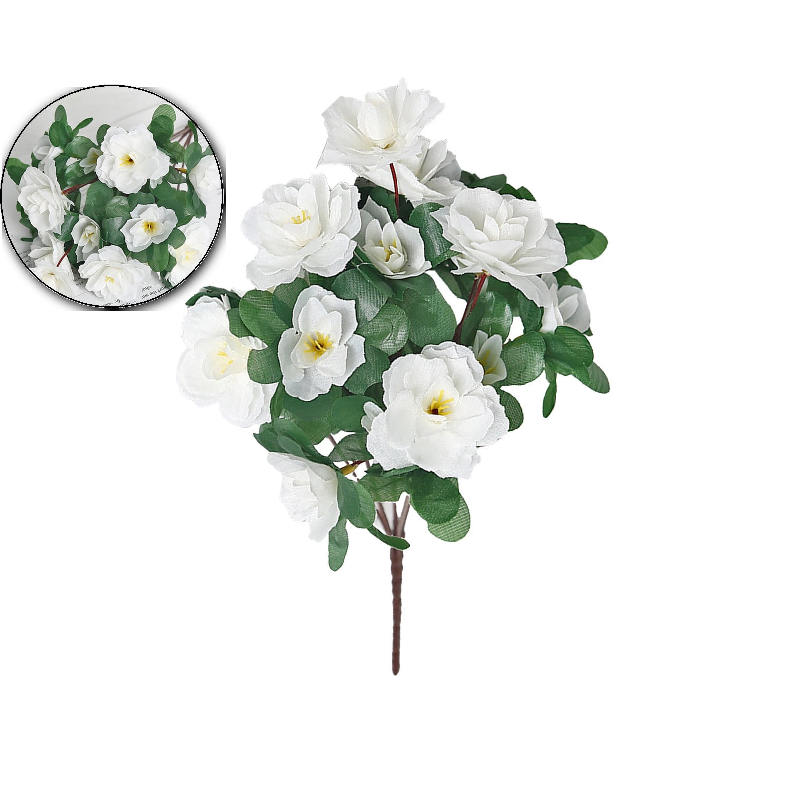 Artificial Azalea Bouquet, Plastic Flowers, Faux Floral Arrangement for ...