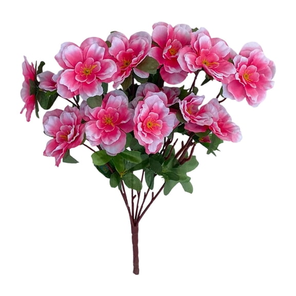 Artificial Azalea Bush Verdsylv 30-Head Artificial Azalea Branch - Lifelike Plastic Flower for Wedding & Home - Handheld Bouquet Arrangement - Vibrant Floral Decor, Faux Floral Branch